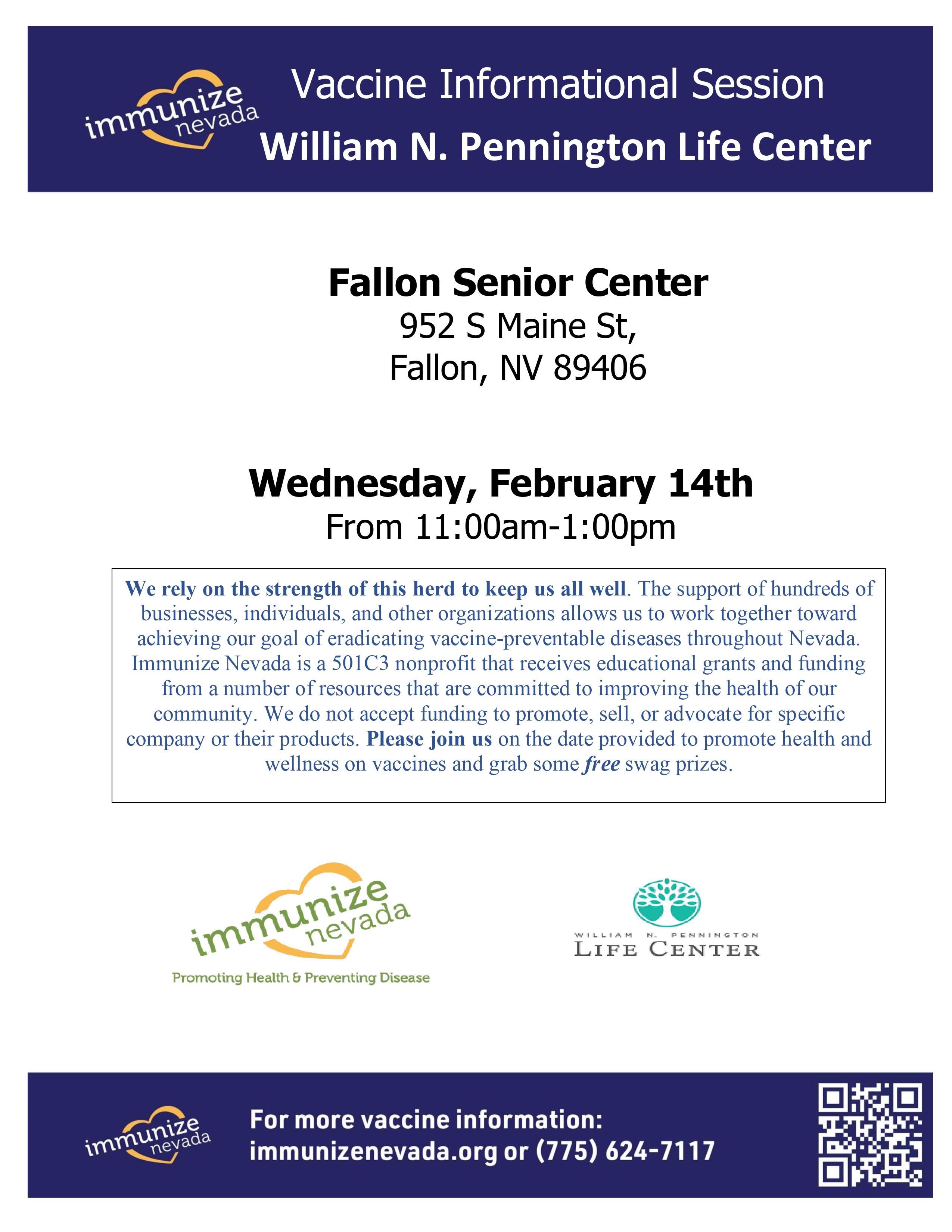 Vaccine Informational Session William N. Pennington Life Center