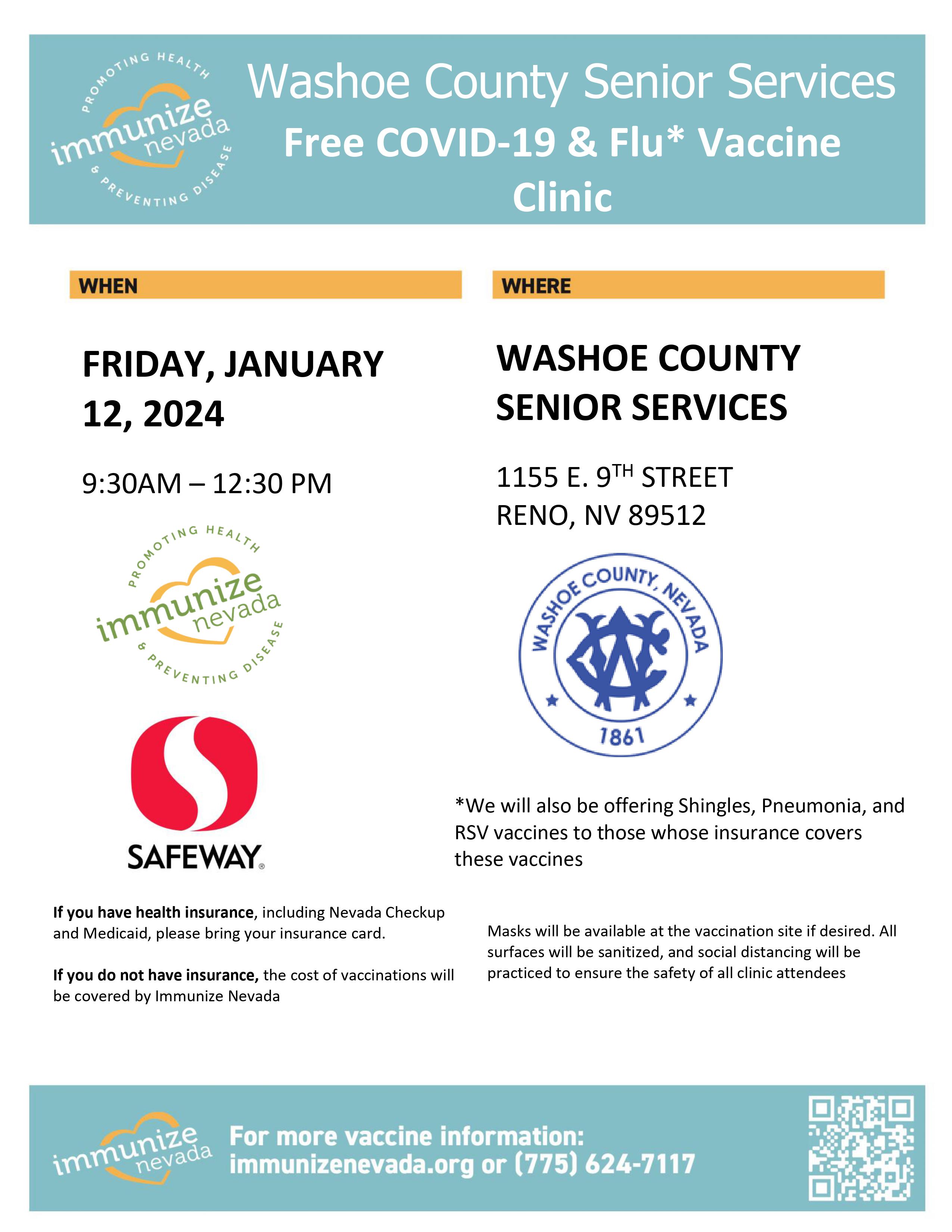 Reno 5+ COVID-19/Flu/Shingles/Pneumonia/RSV Vaccine Clinic