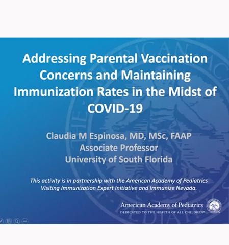 Slide from addressing parent vaccine concerns presentation