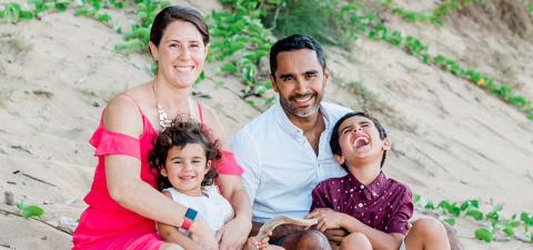 Dr Chrissy Raman and family